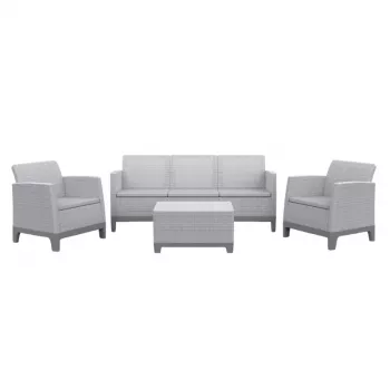 Conjunto de muebles de jardín KETER Scandi Forma conjunto de 3 plazas gris claro/gris acero oscuro