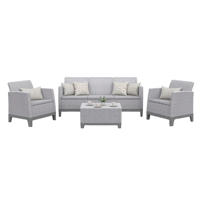 Conjunto de muebles de jardín KETER Scandi Forma conjunto de 3 plazas gris claro/gris acero oscuro