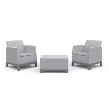 Conjunto de muebles de jardín KETER Scandi Forma conjunto de balcón gris claro/gris acero oscuro