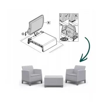 Conjunto de muebles de jardín KETER Scandi Forma conjunto de balcón gris claro/gris acero oscuro