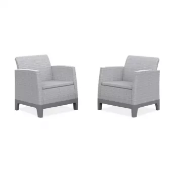 Sillas de jardín KETER 2 uds. Scandi Form gris claro/gris acero oscuro