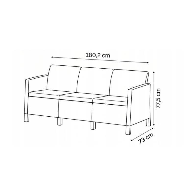Sofá de jardín KETER Scandi Form sofá de 3 plazas gris claro/gris acero oscuro