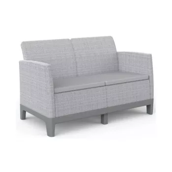 Sofá de jardín KETER Scandi Form sofá de 2 plazas gris claro/gris acero oscuro