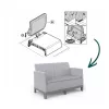 Sofá de jardín KETER Scandi Form sofá de 2 plazas gris claro/gris acero oscuro