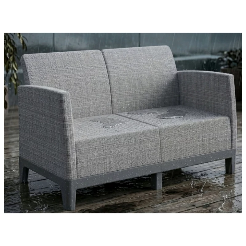 Sofá de jardín KETER Scandi Form sofá de 2 plazas gris claro/gris acero oscuro