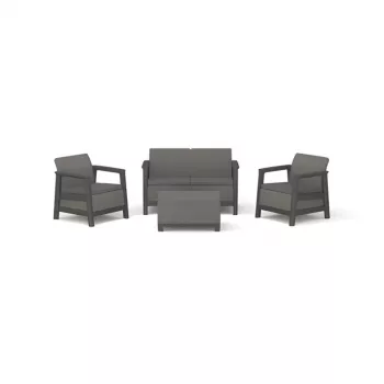 Conjunto de muebles de jardín KETER Scandi Linea conjunto de 2 plazas gris