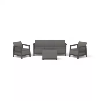 Conjunto de muebles de jardín KETER Scandi Linea conjunto de 3 plazas gris