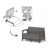 Sofá de jardín KETER Scandi Linea sofá de 2 plazas gris