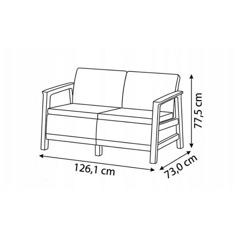 Sofá de jardín KETER Scandi Linea sofá de 2 plazas gris