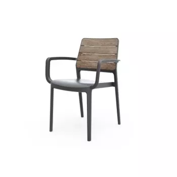 Silla de jardín KETER Deco Porto sillón efecto fresno/gris