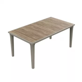 Mesa de jardín KETER Deco Futura tono fresno/beige