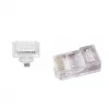 Conector modular pasante universal Gembird Cablexpert UTP 8P8C RJ45, para conductores hasta 24 AWG, 10 unidades por bolsa (LC-PTU-01/10)