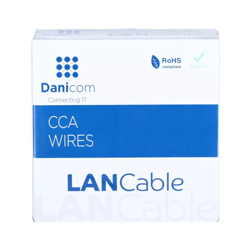 DSIT CAT5e U/UTP cable macizo de 50m CCA en rollo, gris (DC-UTP5CCA50S-GRY)