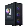 Zalman S6 caja de PC ATX Mid Tower, 3 x 140mm + 1 x 120mm ventiladores RGB fijos, cristal templado, negro