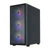 Zalman S6 caja de PC ATX Mid Tower, 3 x 140mm + 1 x 120mm ventiladores RGB fijos, cristal templado, negro