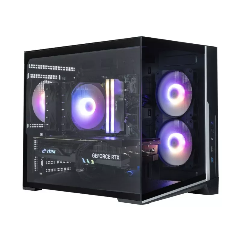 Zalman D30 Negro caja de PC mATX Mini Tower con 3 ventiladores ARGB de 120mm y panel lateral de cristal templado