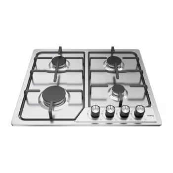 ISEASY MGBG-604C cocina de gas independiente con horno de 65L y grill, acero inoxidable