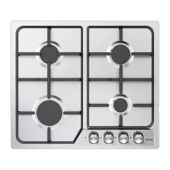 ISEASY MGBG-604C cocina de gas independiente con horno de 65L y grill, acero inoxidable
