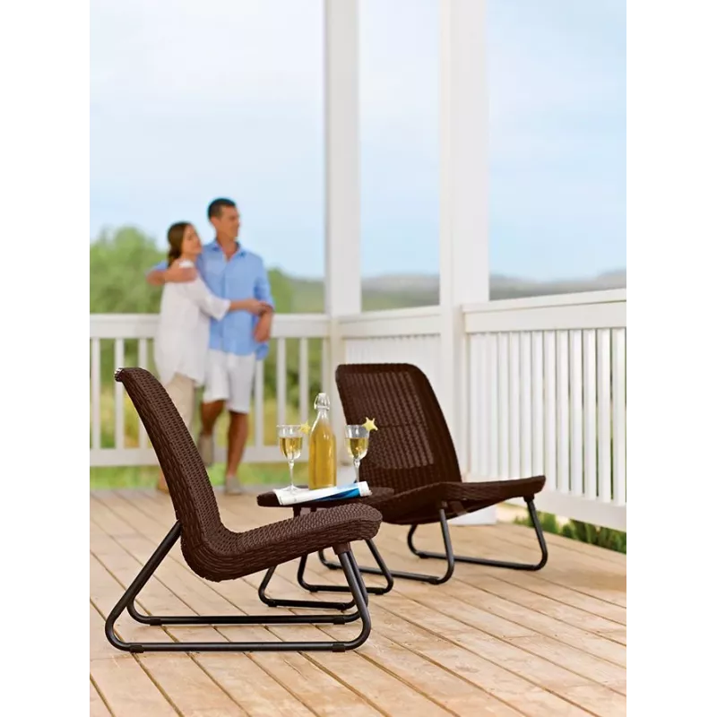 KETER conjunto de muebles de jardín Rio Patio Set marrón