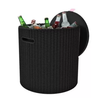 KETER mesa de jardín/caja de almacenamiento Cool Stool marrón