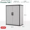 Keter Premier Tall caseta de jardín 29209552 – beige/marrón cobertizo de resina, 1700L, doble pared, con cerradura