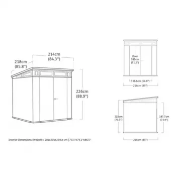 Casa de jardín KETER Deco Pent 7x7 tono fresno
