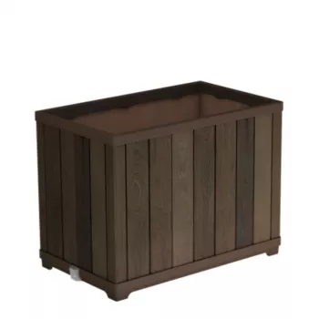 Jardinera rectangular alta KETER Deco nogal macetero