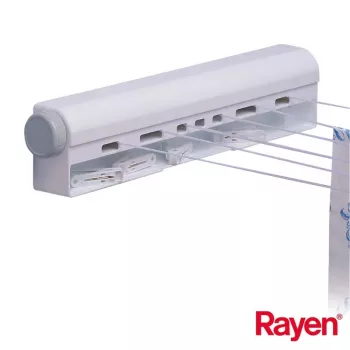 RAYEN Tendedero retráctil 22m con 10 uds. pinzas de ropa