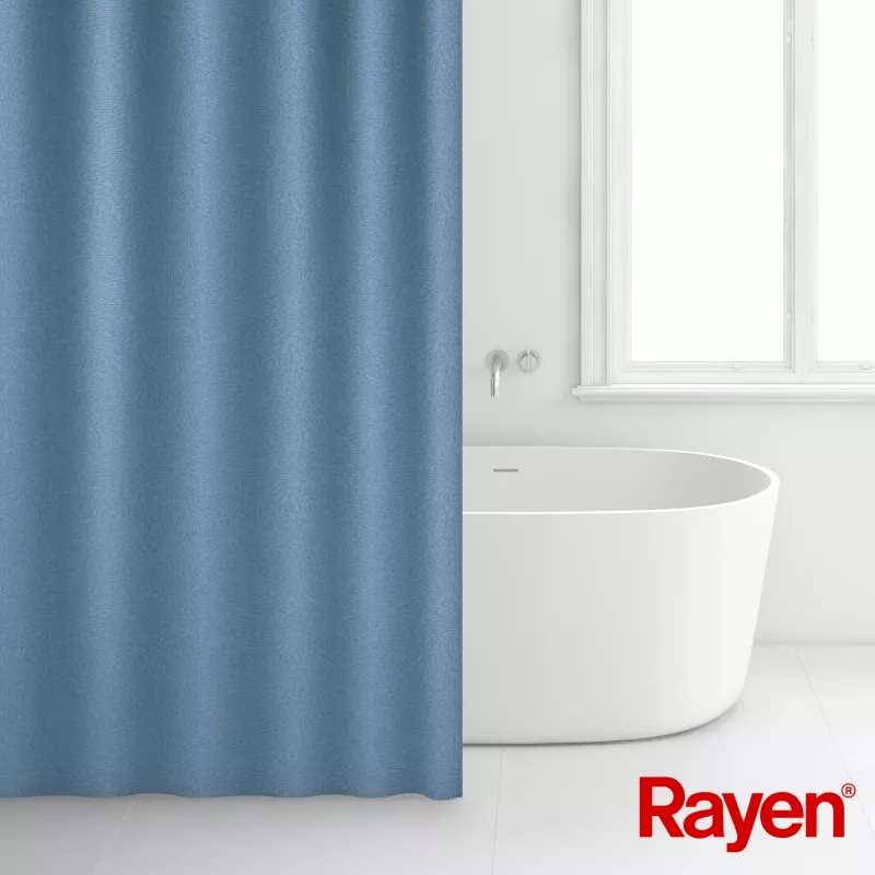 RAYEN Cortina de ducha 180x200cm azul, poliéster