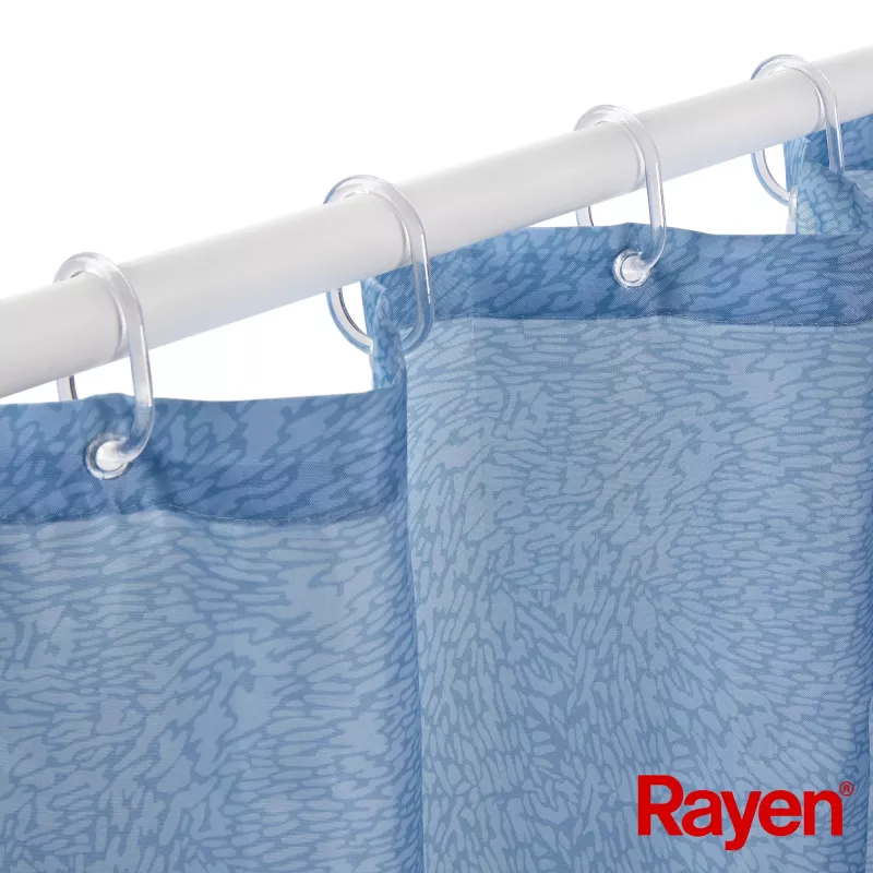 RAYEN Cortina de ducha 180x200cm azul, poliéster