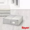 RAYEN Caja de mantas Premium gris 65x55x20cm