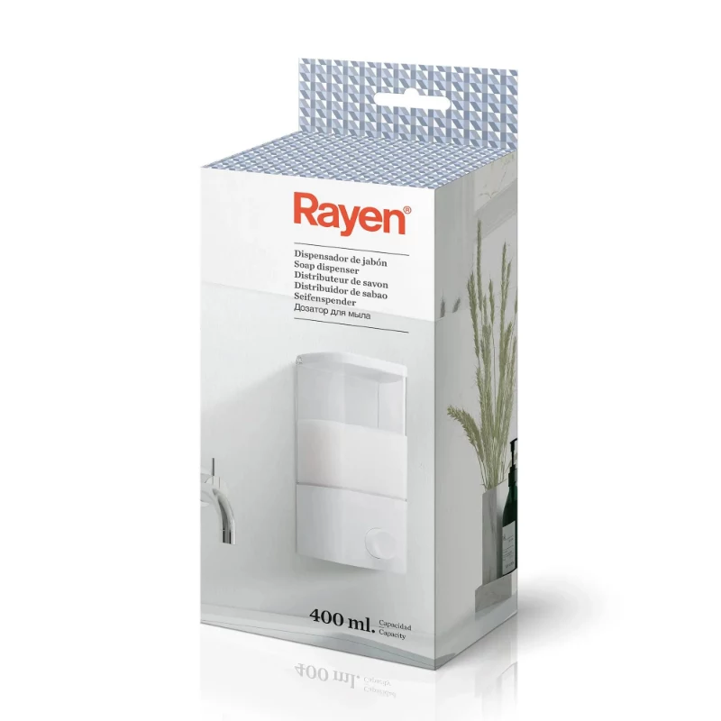 RAYEN Dispensador de jabón líquido / blanco / 400ml