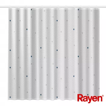 RAYEN Cortina de ducha 180x200cm blanca, poliéster