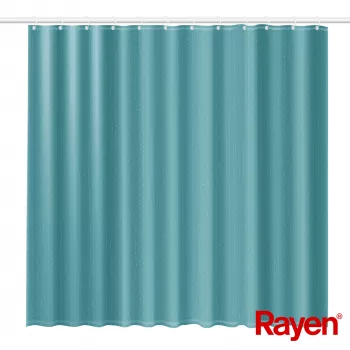 RAYEN Cortina de ducha 180x200cm azul claro, poliéster