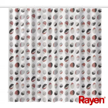 RAYEN Cortina de ducha 180x200cm blanca/acanalada, PEVA