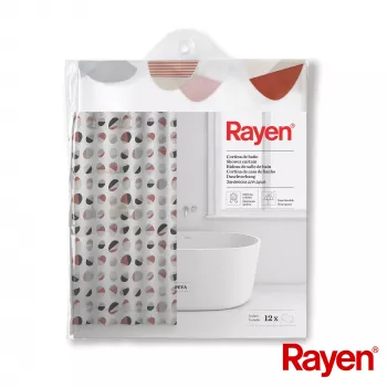 RAYEN Cortina de ducha 180x200cm blanca/acanalada, PEVA