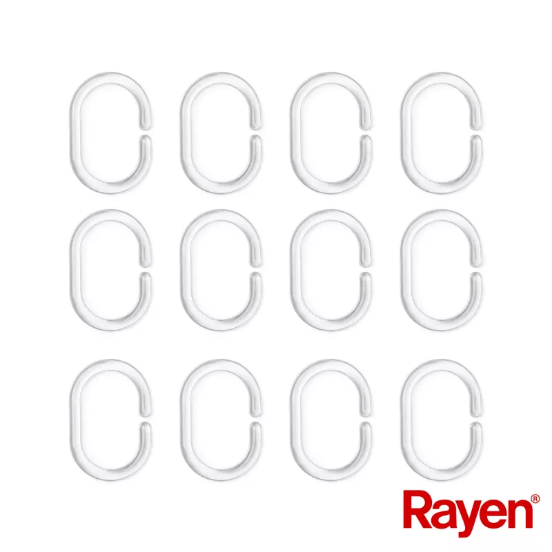 RAYEN Cortina de ducha 180x200cm blanca/acanalada, PEVA