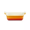 LE CREUSET Fuente rectangular Heritage gres 19x14cm / 1,1L naranja