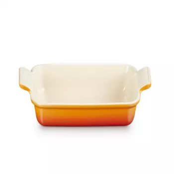 LE CREUSET Fuente rectangular Heritage gres 19x14cm / 1,1L naranja