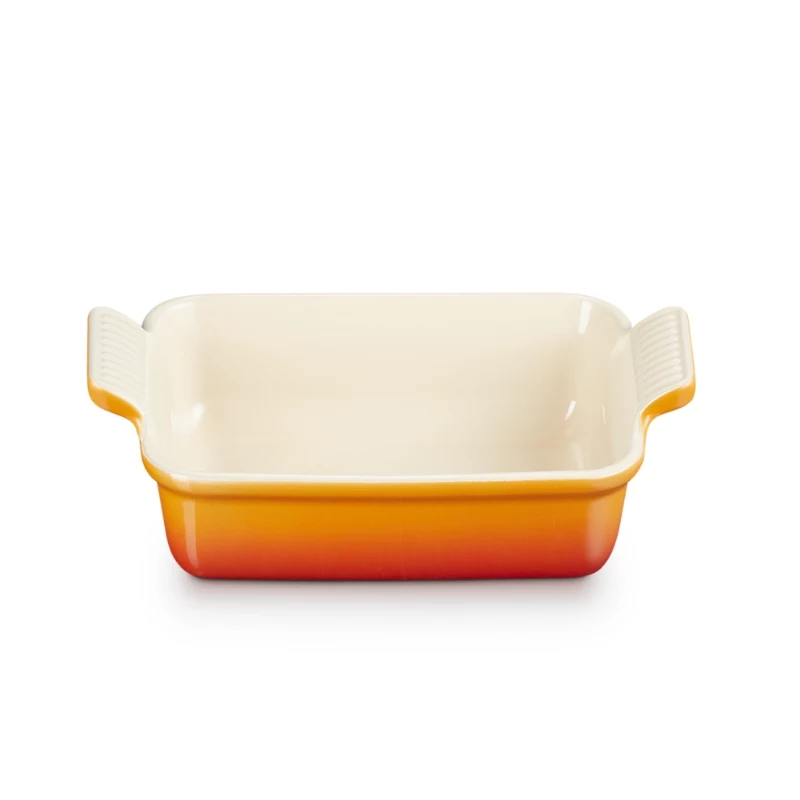 LE CREUSET Fuente rectangular Heritage gres 19x14cm / 1,1L naranja