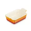 LE CREUSET Fuente rectangular Heritage gres 19x14cm / 1,1L naranja