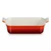 LE CREUSET Fuente rectangular Heritage gres 26x19cm / 2,4L roja