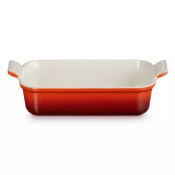 LE CREUSET Fuente rectangular Heritage gres 26x19cm / 2,4L roja