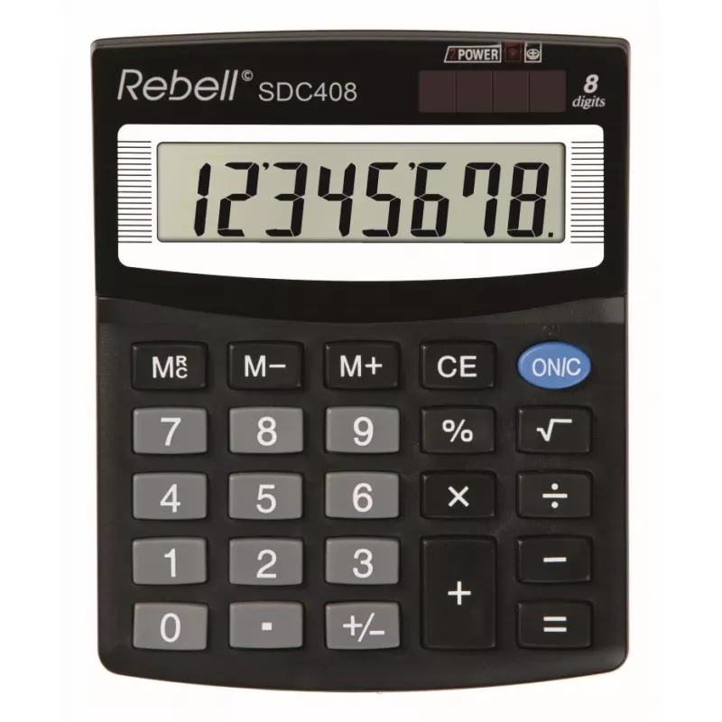 Rebell SDC408 calculadora semi-sobremesa, 8 dígitos, negro