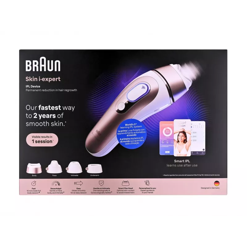 Braun Skin i-expert Pro 7 PL7432 depiladora IPL, 400.000 destellos, blanco/rosa