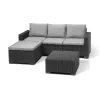 KETER banco esquinero de jardín y mesa California Chaise Lounge gris