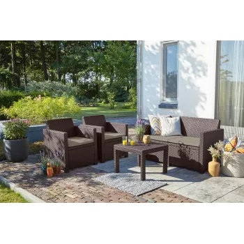 KETER Juego de muebles de jardín Alabama Set marrón