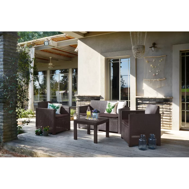 KETER Juego de muebles de jardín Alabama Set marrón