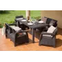 KETER Juego de muebles de jardín Corfu Fiesta Set marrón
