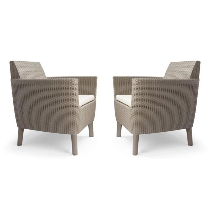 KETER Sillas de jardín 2 uds. Salemo Duo beige